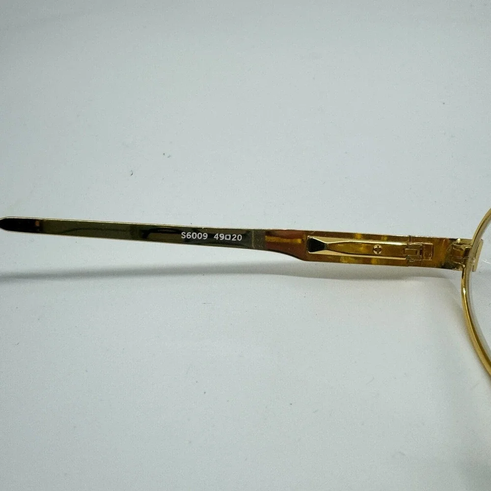 Safilo Eyeglasses Frames S6009 Round Gold Black‎ 49-20 H10154
